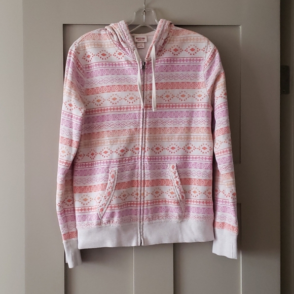 Mossimo cream, pink, and orange hoodie. Size large - Picture 1 of 7